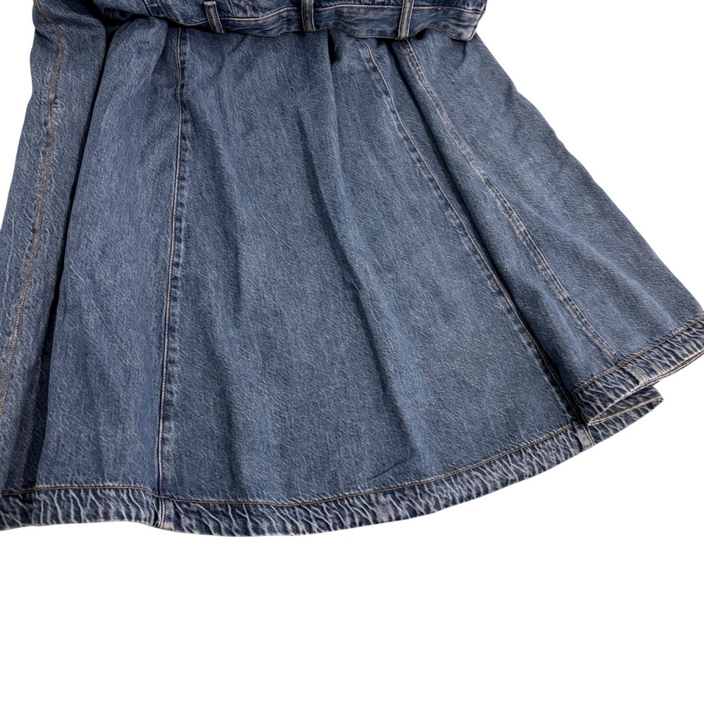 New Madewell Blue Jean Denim Midi Skirt Womens 30 Flare A-Line Boho Cotton Blend - Picture 6 of 10